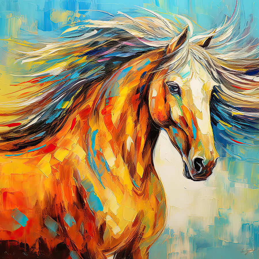 Horse Painting - Horse Impressionism by Lourry Legarde