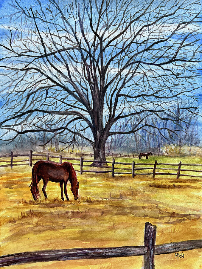 Horse in Field Painting by Clara Sue Beym Horse in Field Painting by Clara Sue Beym