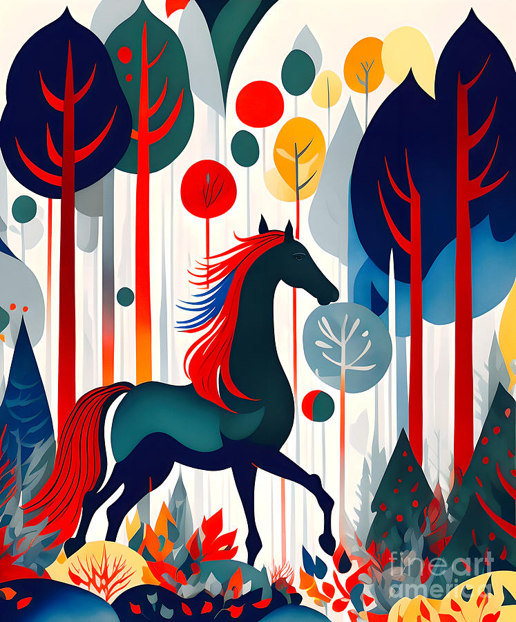 Horse In The Forest - 2 Digital Art by Philip Preston