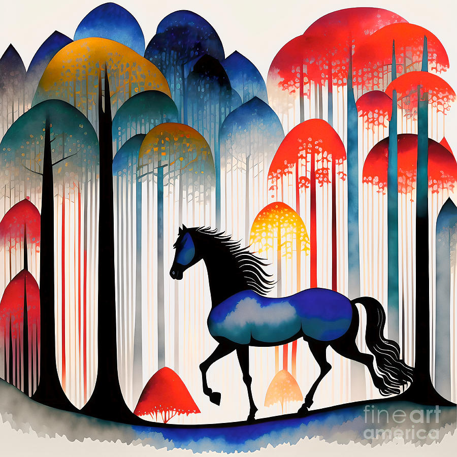 Horse In The Forest - 3 Digital Art by Philip Preston