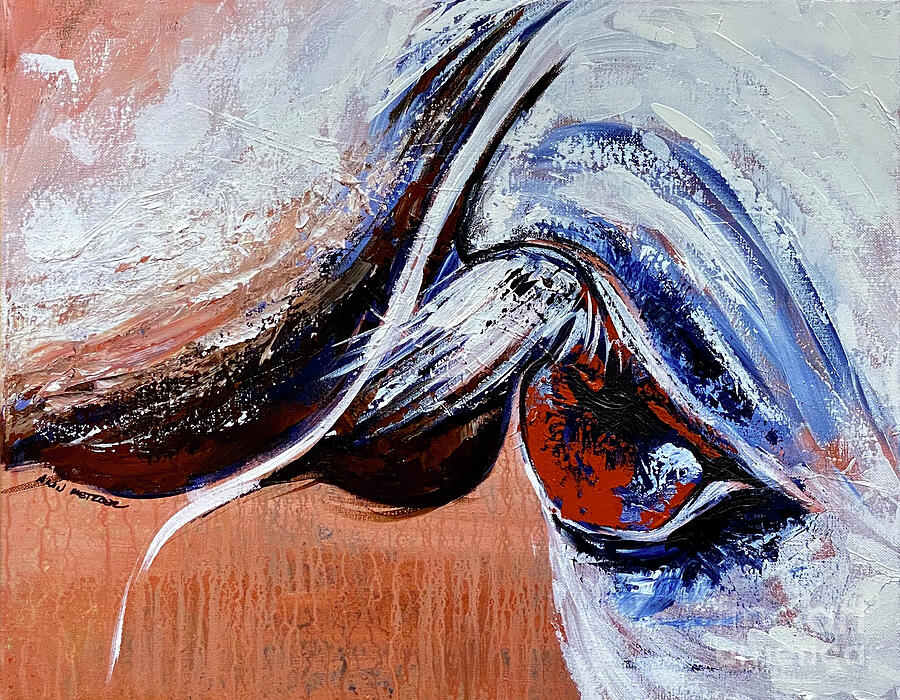 Horse Painting - Horse Lashes by Alan Metzger