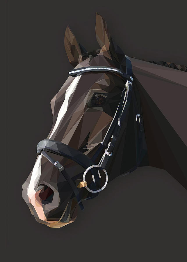 Horse Low Poly Vector Illustrations Of Horse Head Digital Art By