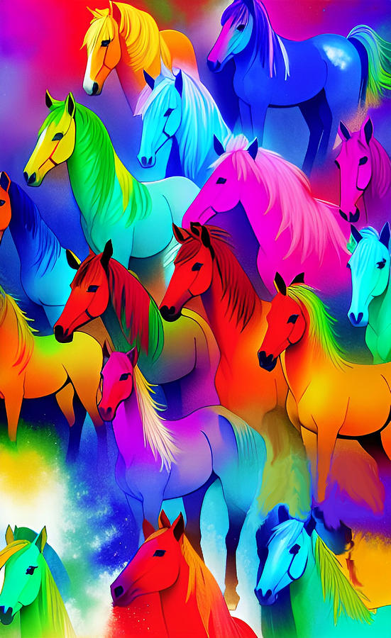 Horse of a Different Color - Modern  Digital Art by Ronald Mills