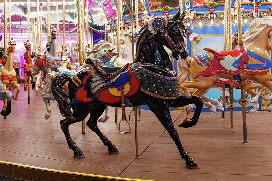 Horse on the Dentzel Carousel Photograph by David Ilzhoefer - Fine Art ...