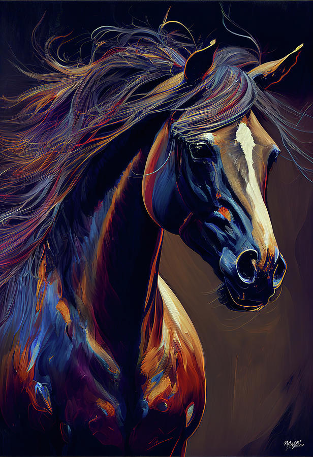 Horse paintings - Mustang Brilliance Painting by Richard William Moore ...