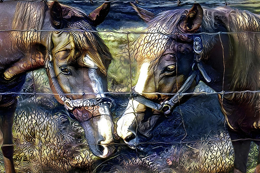 Horse Pals Mixed Media by Debra Kewley