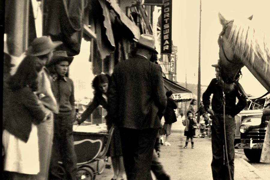Horse Parked In Downtown Jasper Circa 1947 Photograph