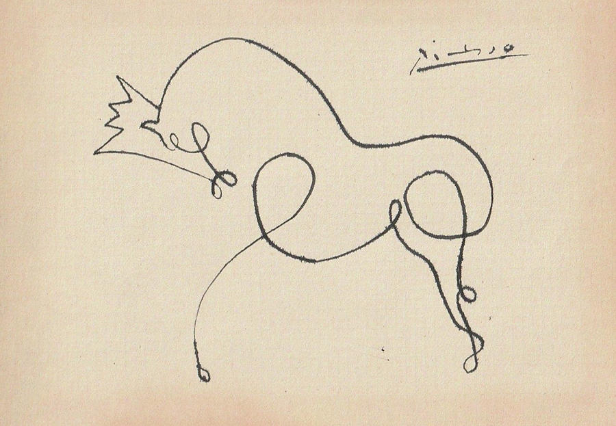 Claude Monet Drawing - Horse by Picasso