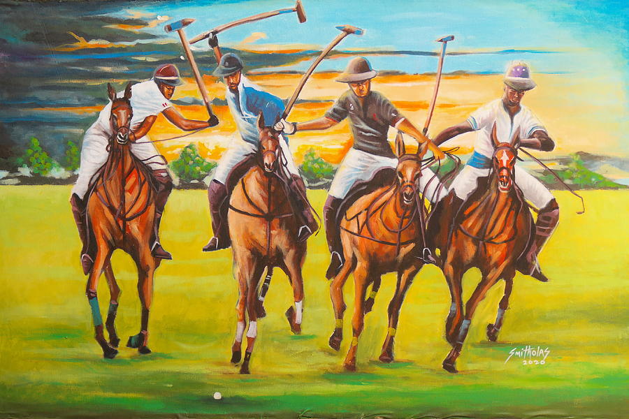 Horse Polo Sport Painting by Olaoluwa Smith