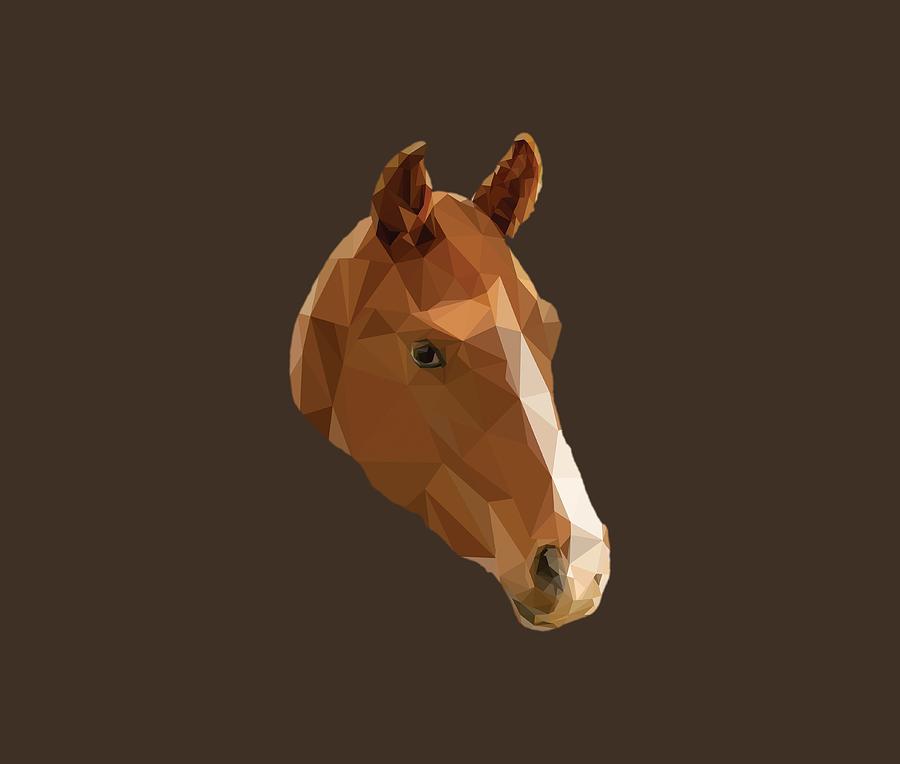 Horse Polygonal Digital Art by Hazy Apple