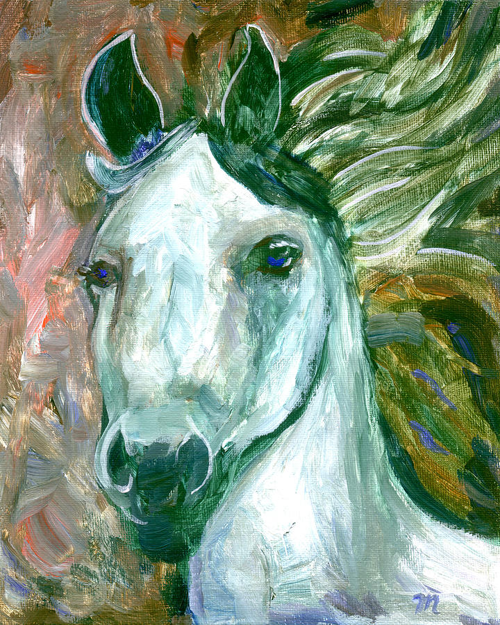 Horse Painting - Horse Portrait 103 by Linda Mears