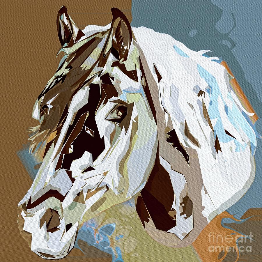Horse Portrait - Abstract Artwork 10 Digital Art by Philip Preston