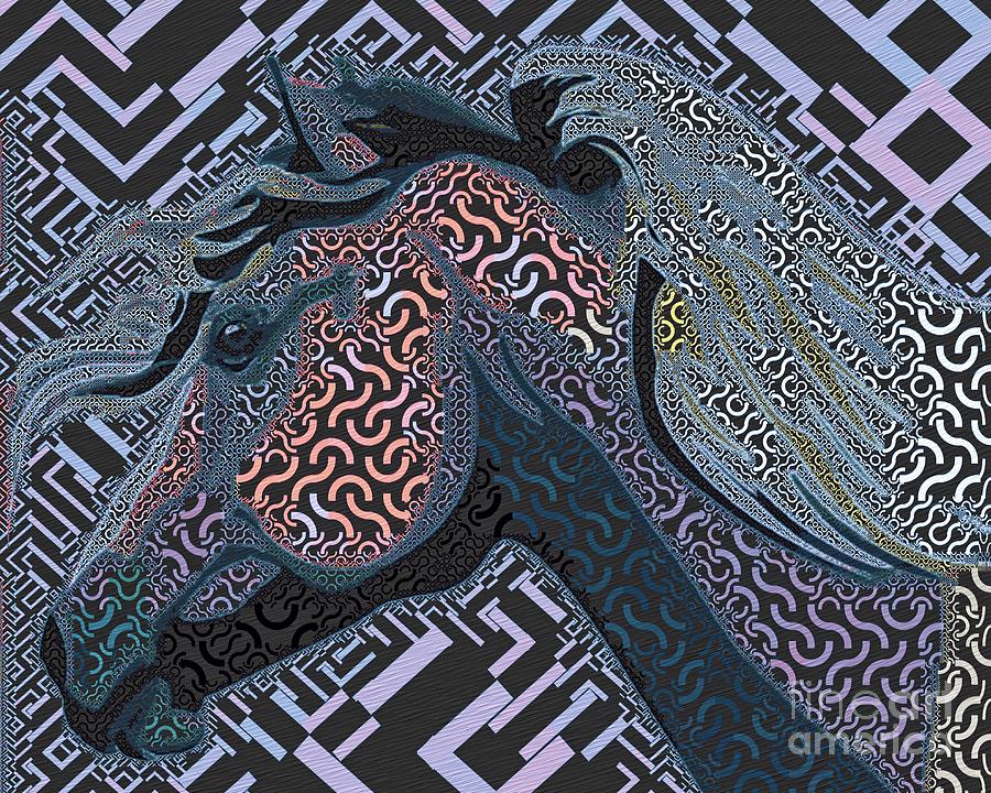 Horse Portrait - Abstract Artwork 6a Digital Art by Philip Preston