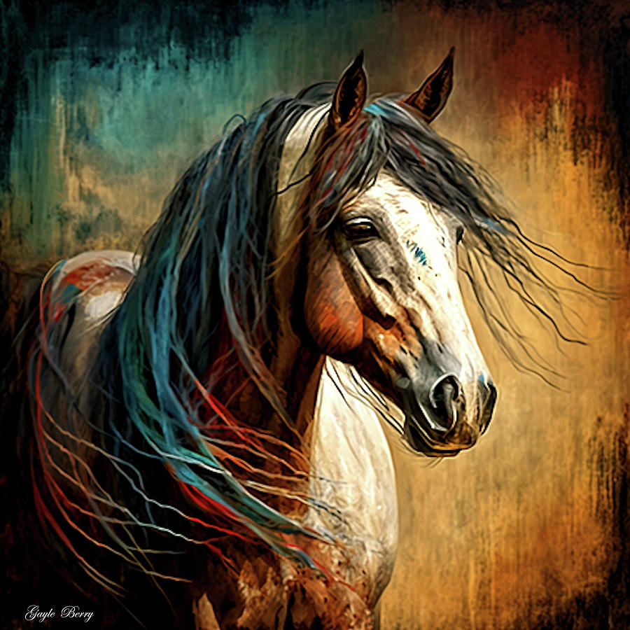 Horse Mixed Media - Horse Portrait by Gayle Berry