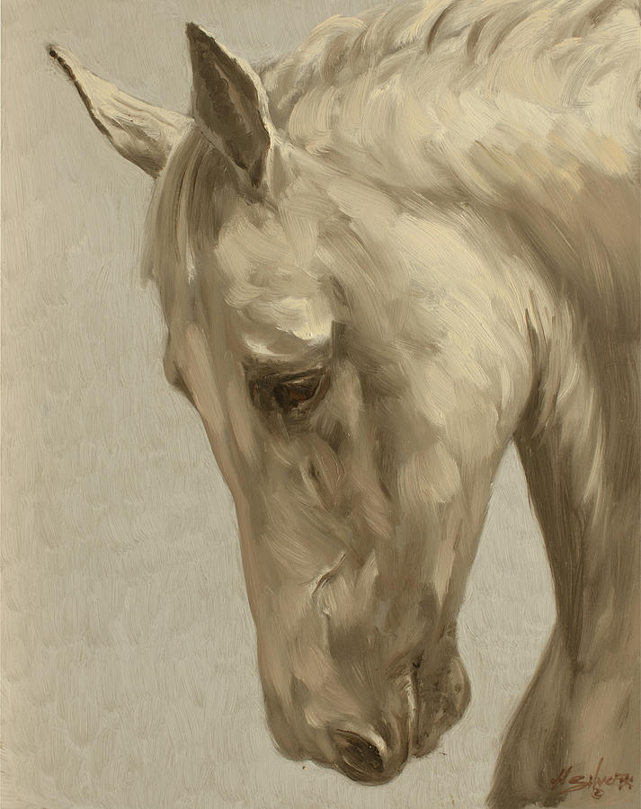 Horse portrait IV Painting by John Silver