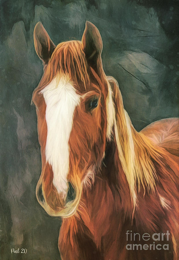 Horse Portrait Digital Art by Jutta Maria Pusl