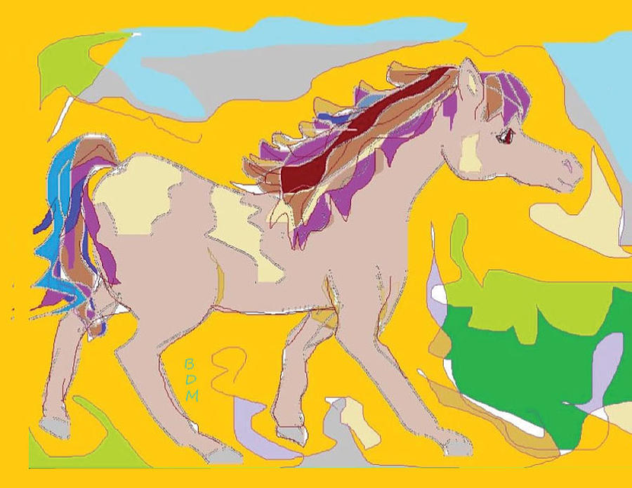 Horse Puzzler Digital Art by Brenda Dulan Moore