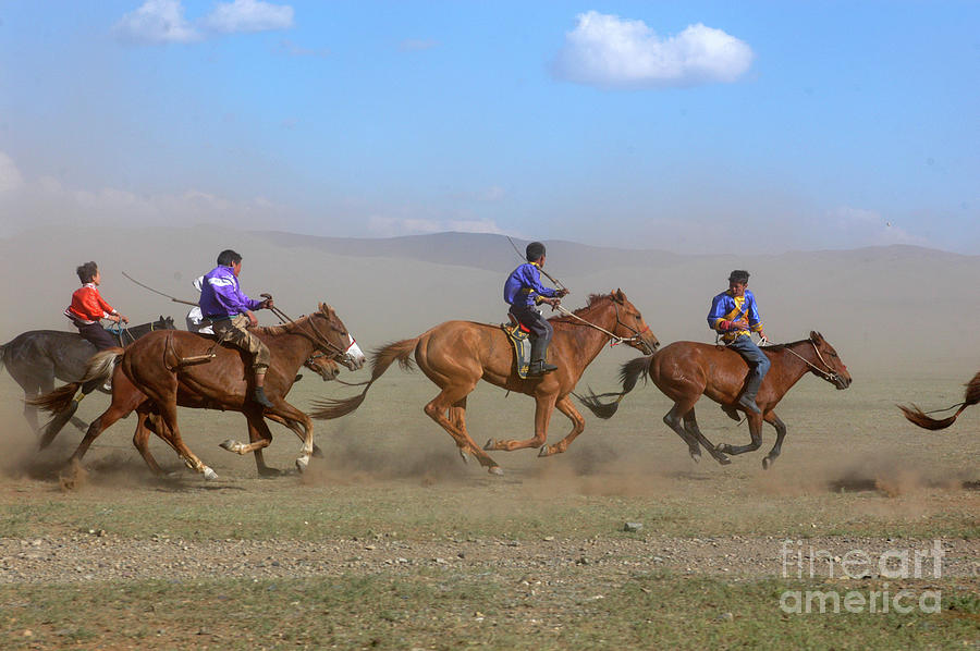 Horse racing Photograph by Elbegzaya Lkhagvasuren