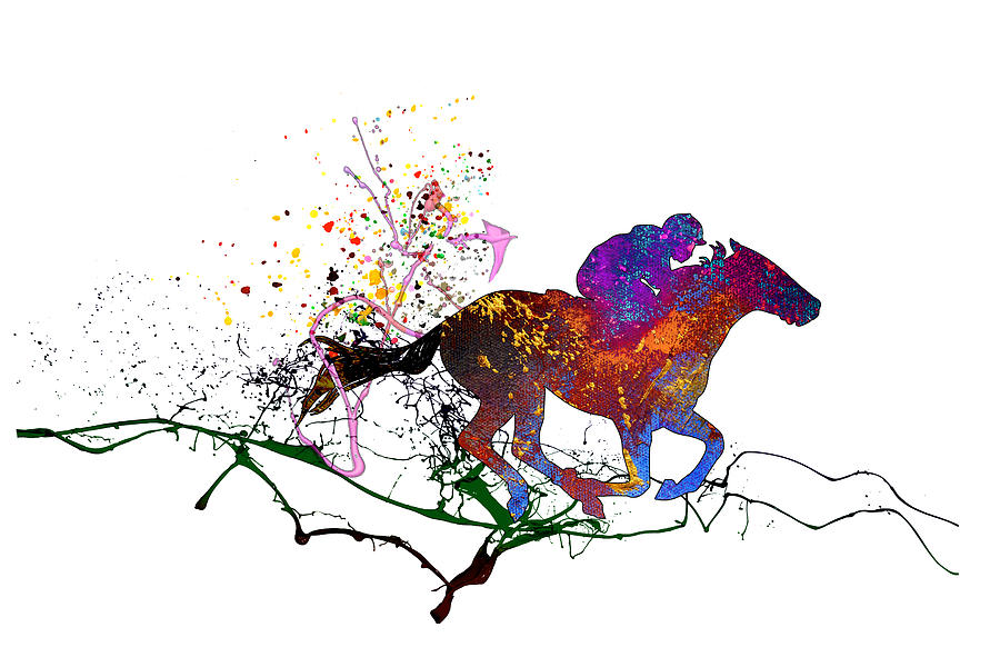 Horse Racing Passion 01 Painting by Miki De Goodaboom