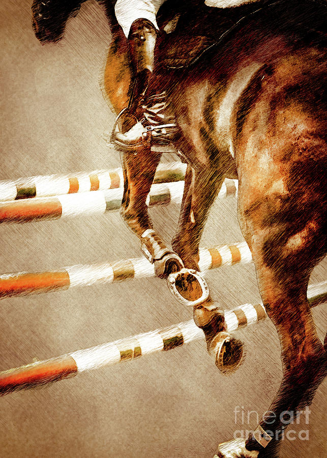 Horse Rider #rider #horse #sport Mixed Media by Justyna Jaszke JBJart