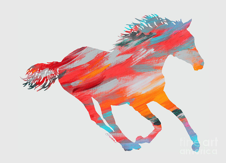 Horse Running - Abstract Painting