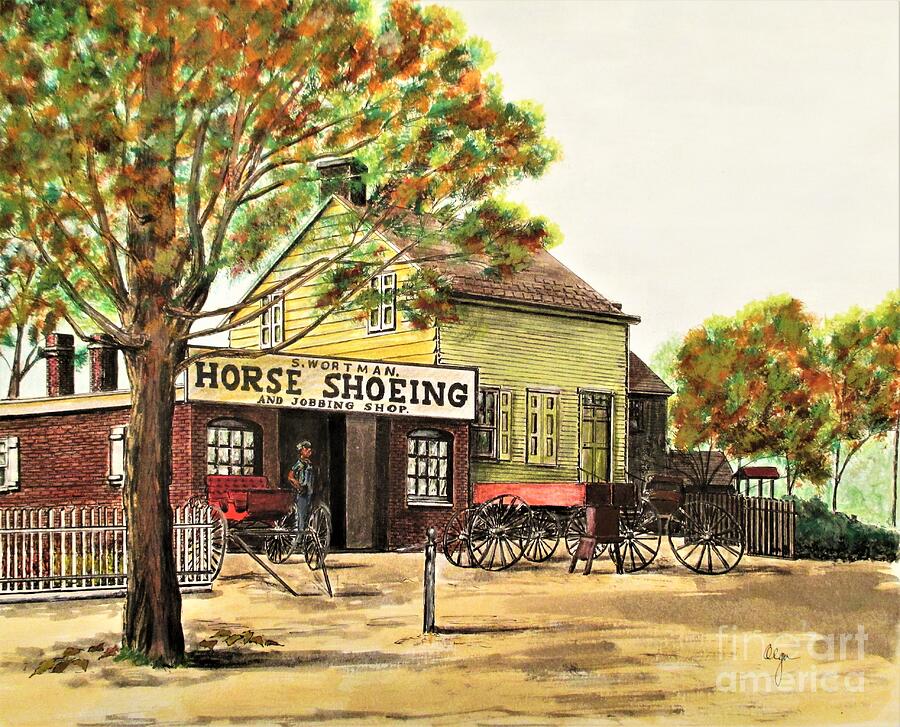 Horseshoe Shop Drawing by Olga Silverman