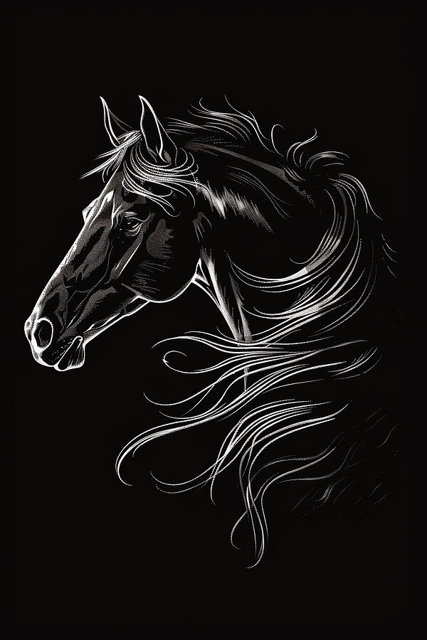 Horse Sketch Digital Art by Athena Mckinzie