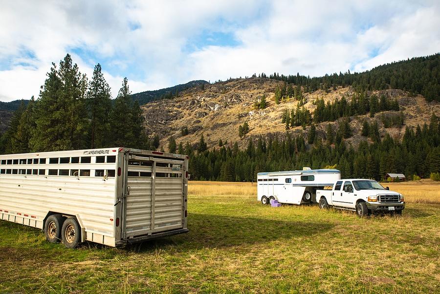 Horse Trailer Parking Lot Photograph by Tom Cochran