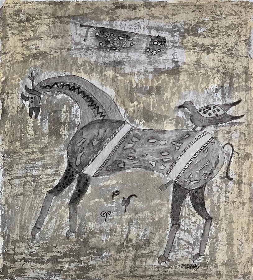 Horse With Bird Painting by Mona Bhavsar