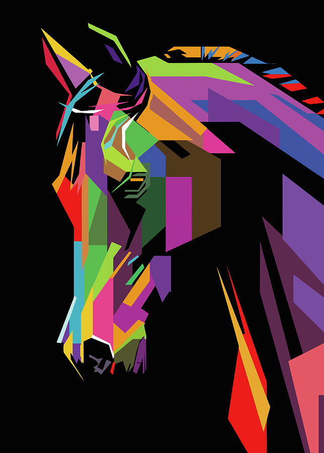 Horse Wpap Pop Art Digital Art by Ahmad Nusyirwan - Pixels