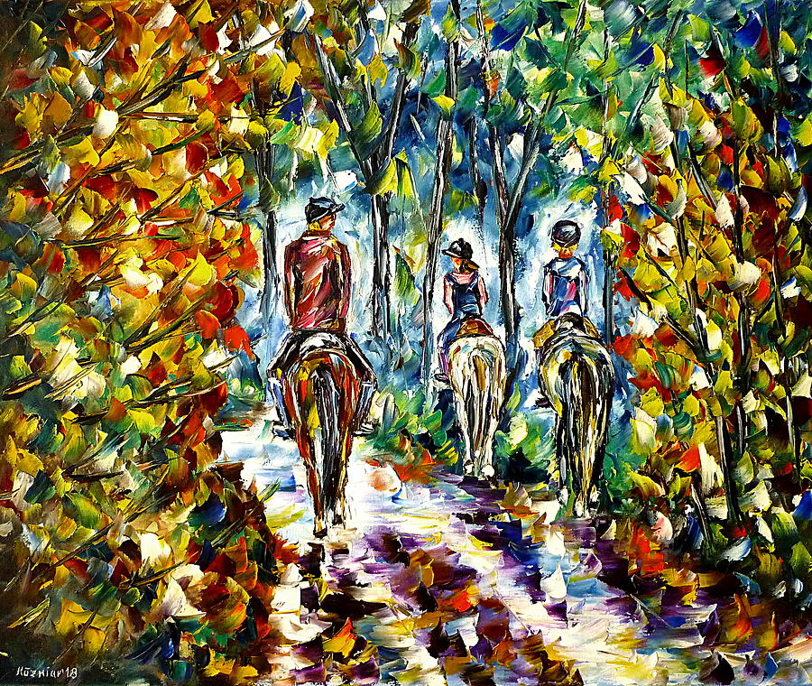 Horseback Ride Painting by Mirek Kuzniar
