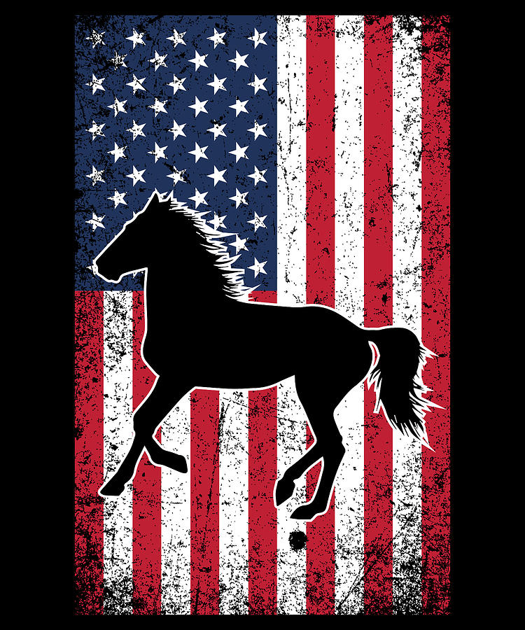 Horseback Us Flag Rider - Horse Riding Digital Art by Crazy Squirrel ...