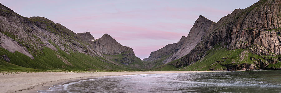 Horseid beach at dusk Moskenesoya Lofoten Islands Photograph by Sonny Ryse