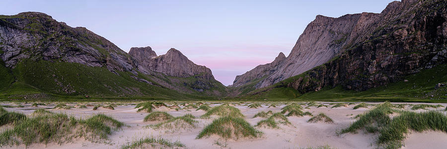 Horseid beach sand dunes Moskenesoya Lofoten Islands Photograph by Sonny Ryse