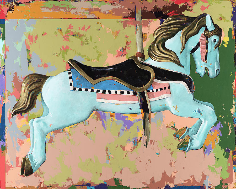Carousel Painting - Horses #13 by David Palmer