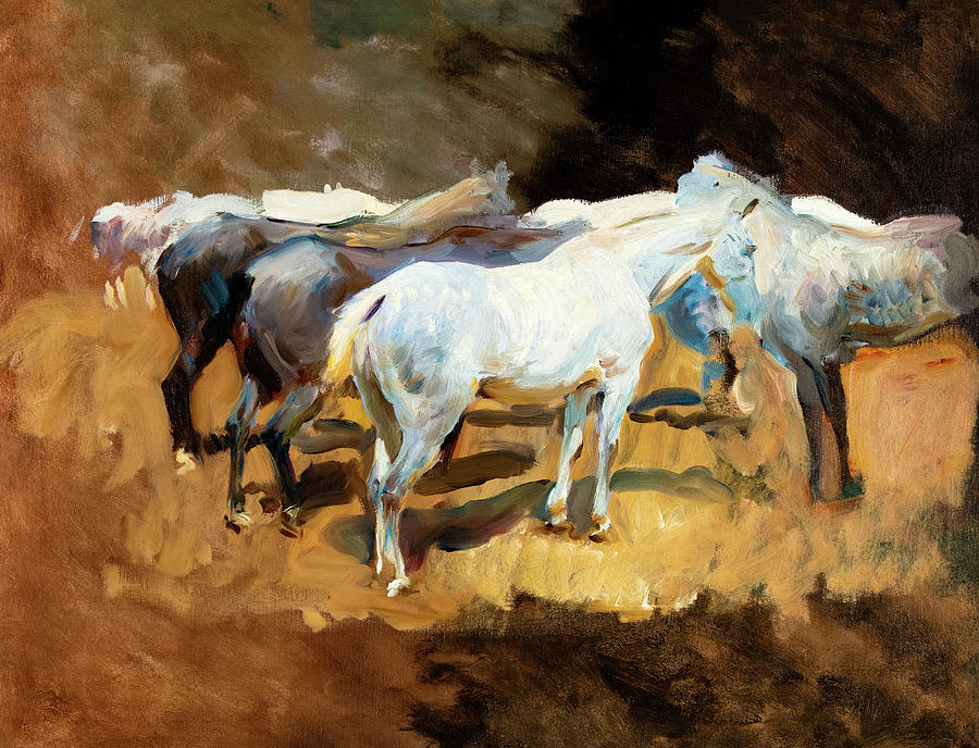 Horses at Palma, Majorca, 1908 Painting by John Singer Sargent - Fine ...