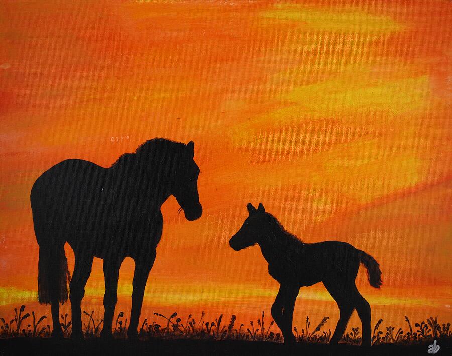 Horses at Sunset Painting by Angela Brunson Horses at Sunset Painting by Angela Brunson
