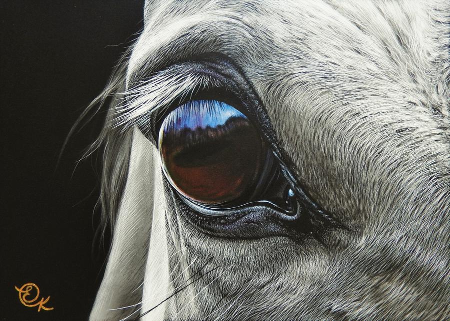 Horse Mixed Media - Horses eye by Elena Kolotusha