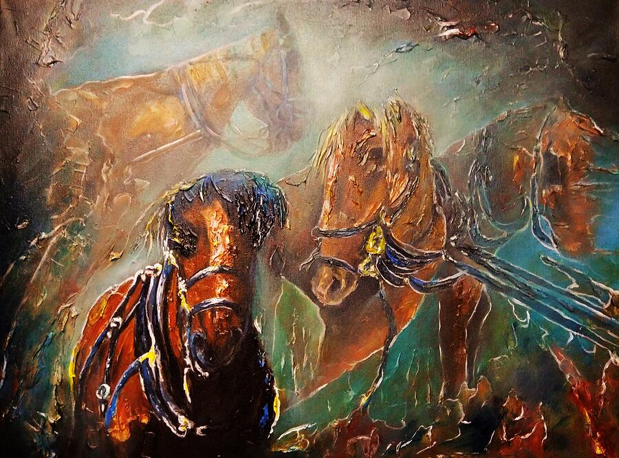 Horses Painting by John Edwe