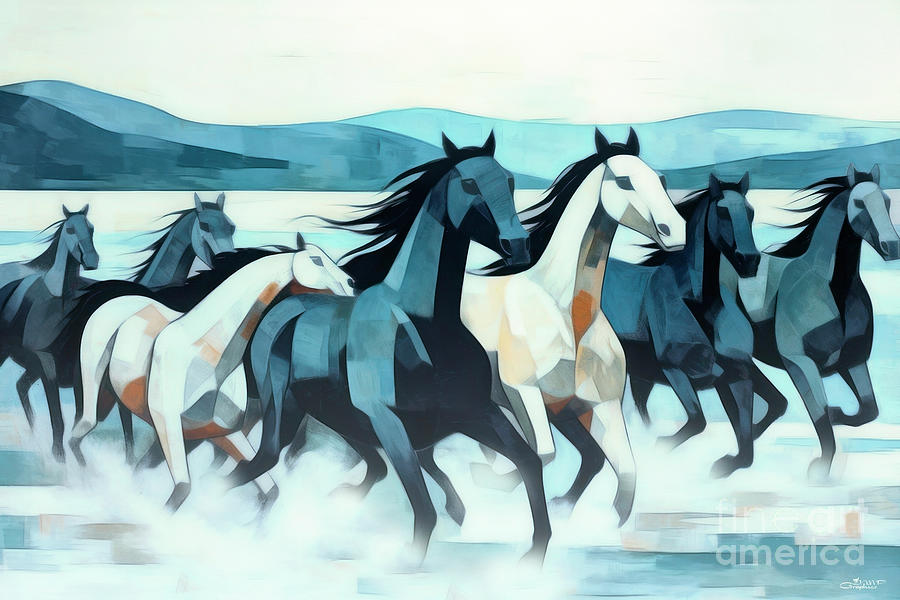 Horses Digital Art by Jutta Maria Pusl