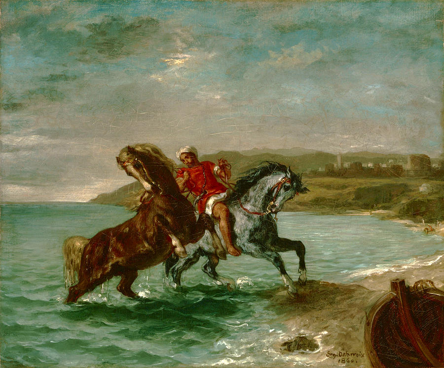 Horses Leaving the Sea 1860 Painting by Eugene Delacroix - Fine Art America