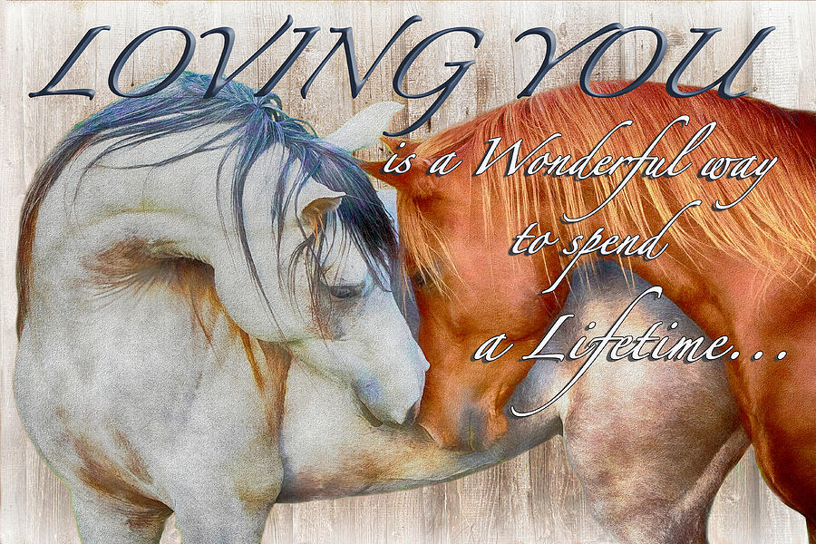 Horses Nuzzling Loving Digital Art by Steve Ladner