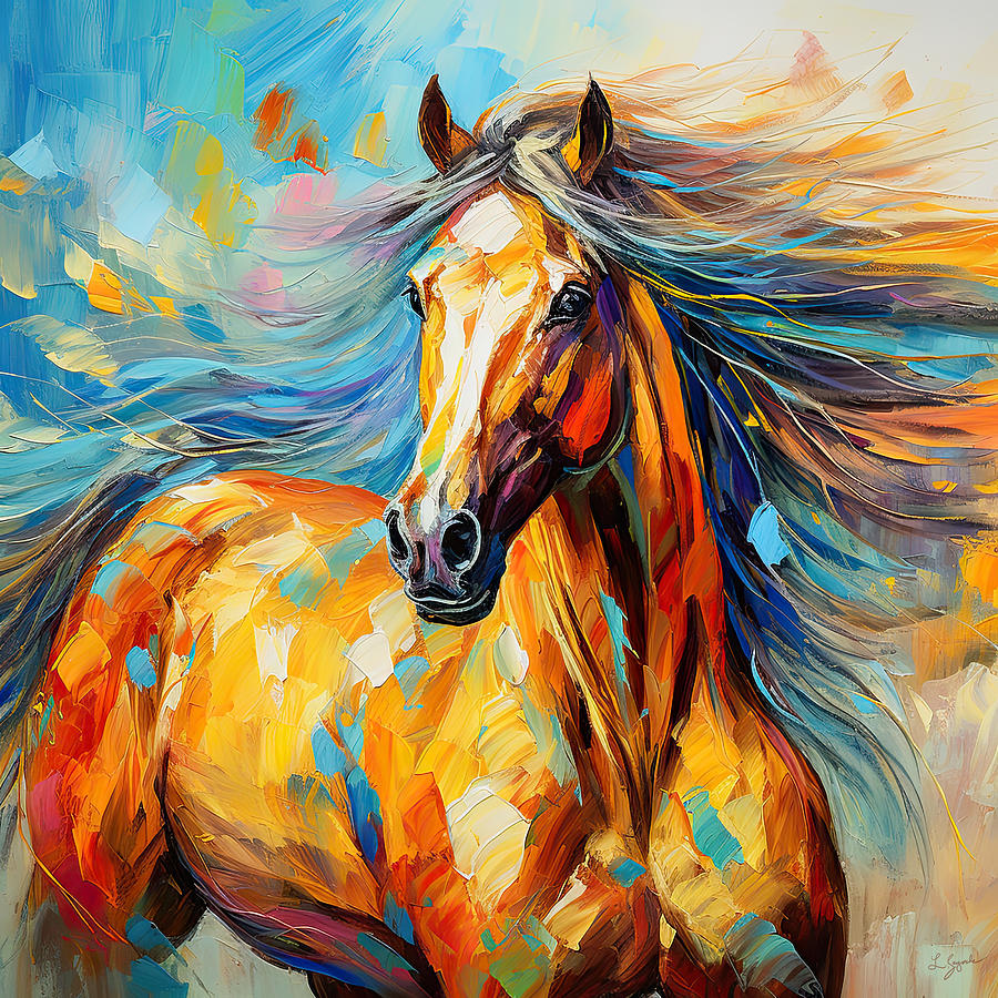 Horses of the Rainbow  Painting by Lourry Legarde