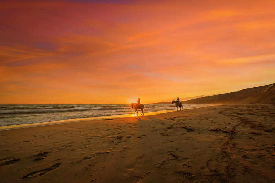 Sunset Ride on the Beach Photograph by Lindsay Thomson