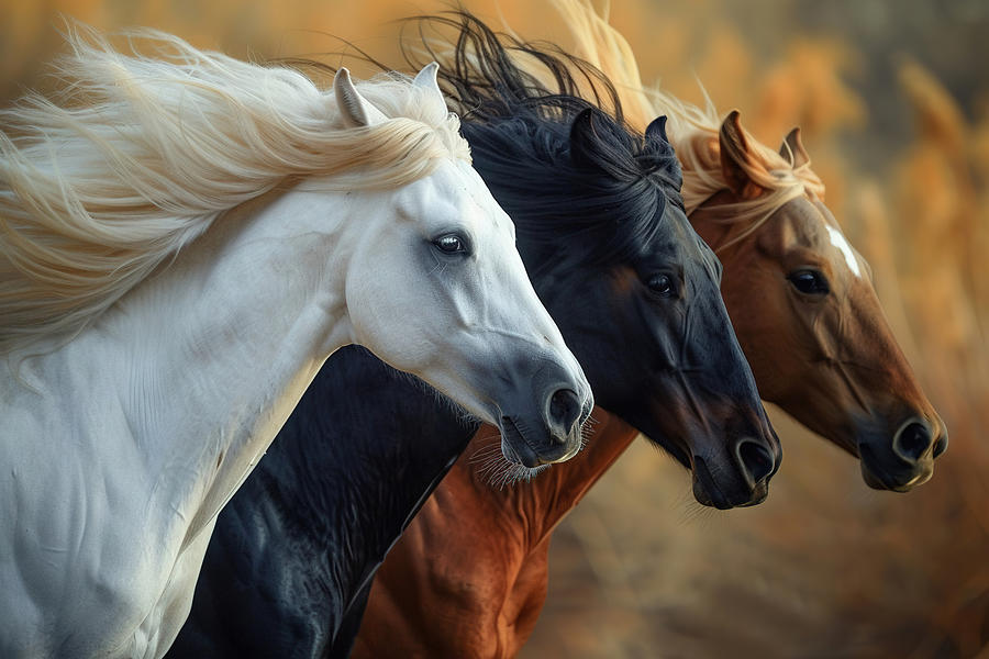 Horses Running In Sync 2 Digital Art by Athena Mckinzie