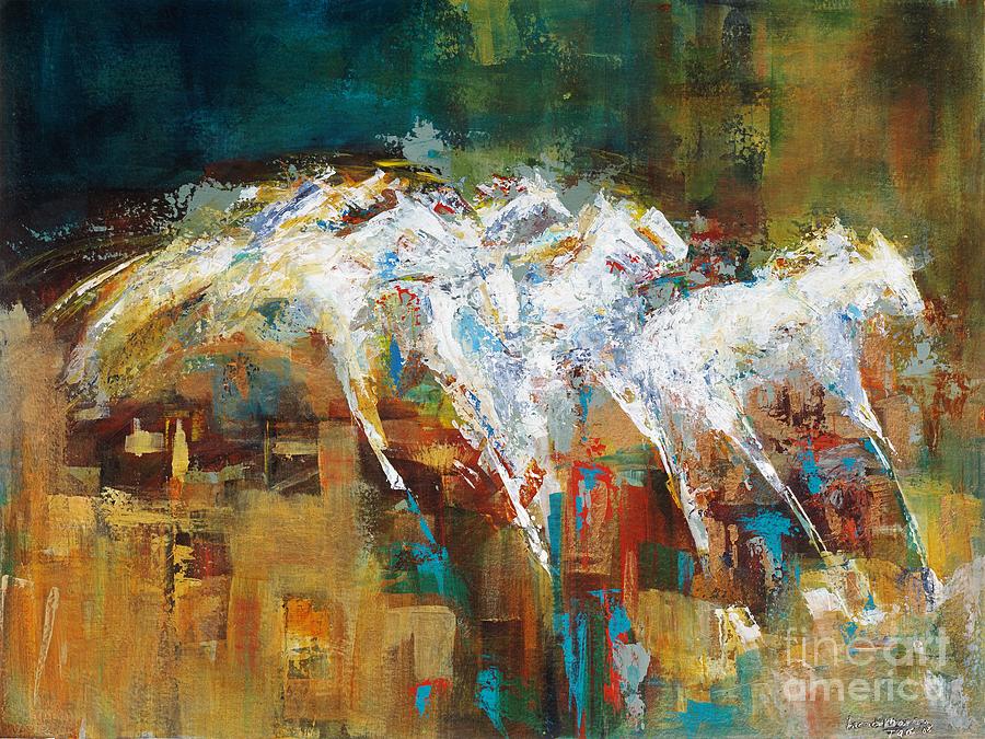 Abstract Painting - Horses West of Boulder by Frances Marino