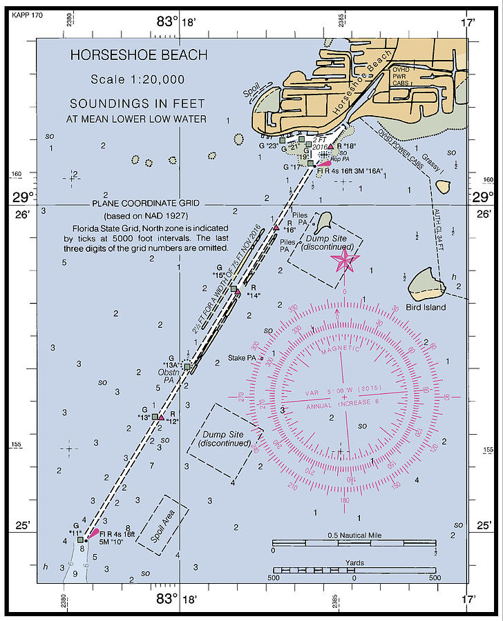 Horseshoe Beach, NOAA Chart 11407_2 Digital Art by Nautical Chartworks
