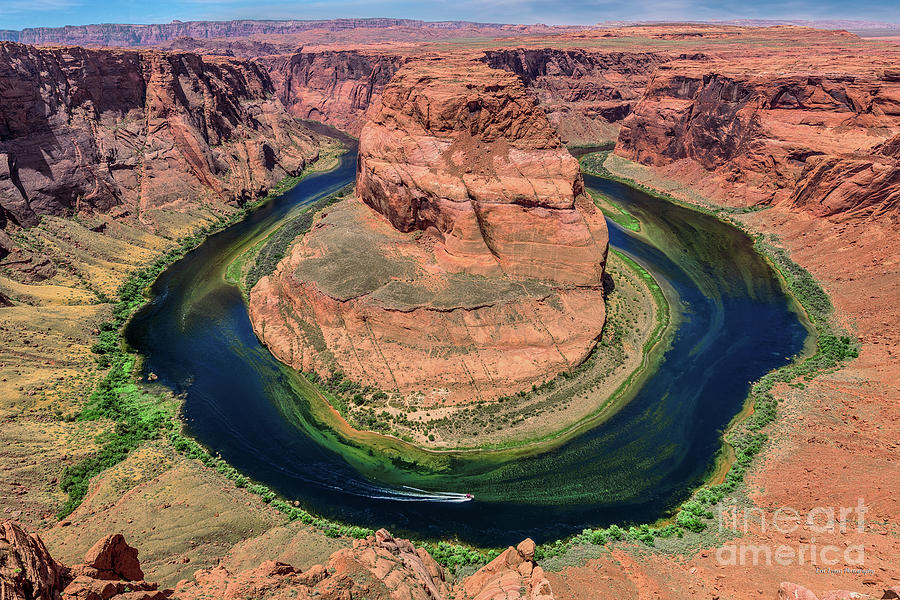 Horseshoe Bend Arizona in the Afternoon With Boat Photograph by Aloha Art