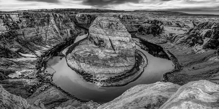 Grand Canyon National Park Photograph - Horseshoe Bend Infrared Monochrome Panorama by Gregory Ballos