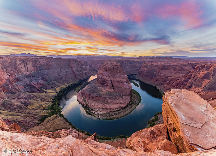 Horseshoe Bend Sunset Photograph by Mike Ronnebeck